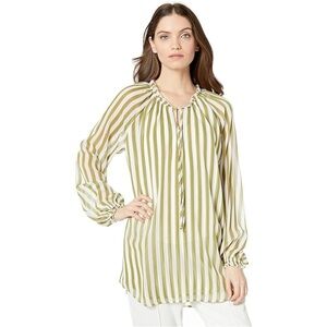NWT Show Me Your Mumu Charlene Tunic Oversized Blouse Striped Green White Small